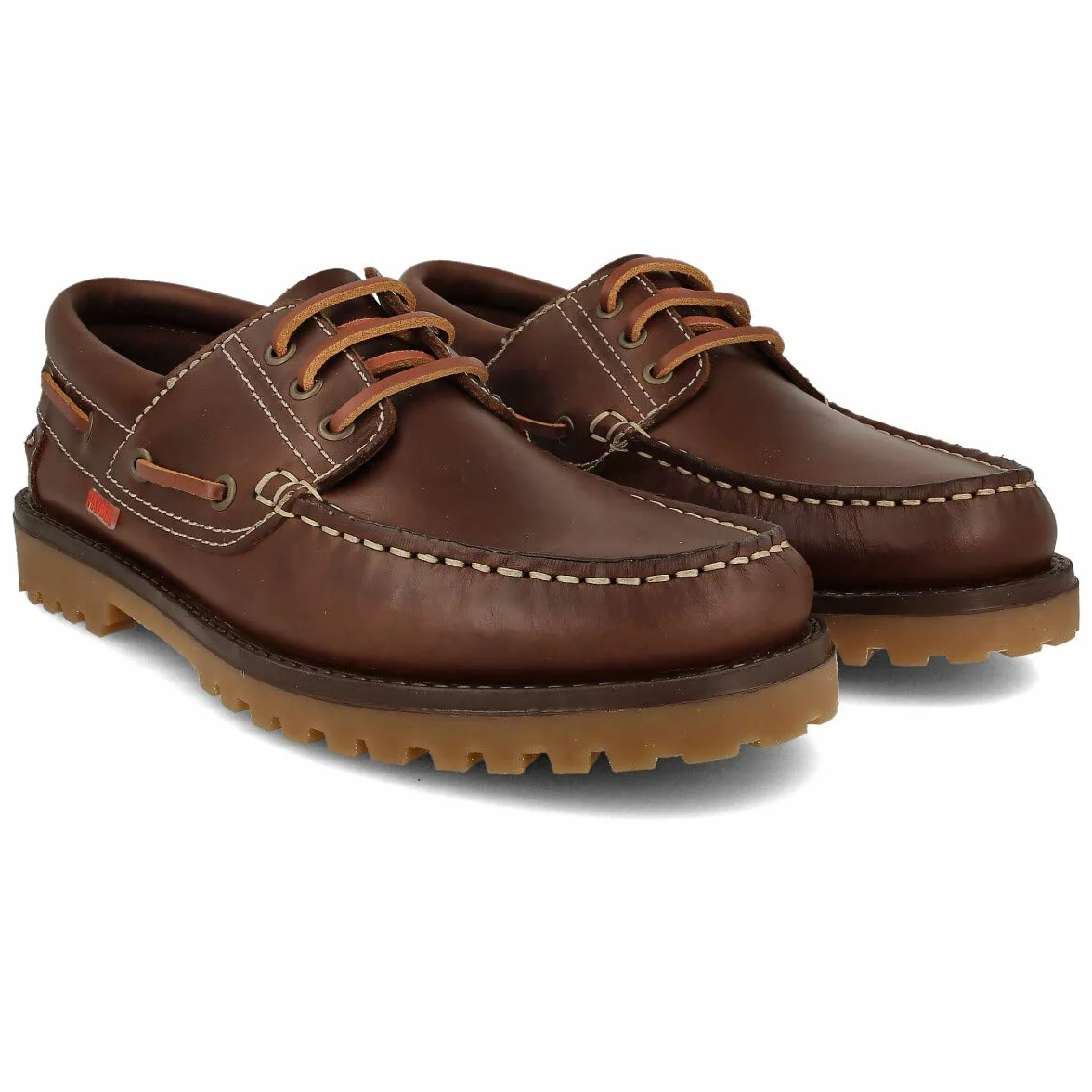 Herren Damen Kinder Bootsschuhe Sport aus Leder. Verschluss mit DREI Ösen. Freizeitlederschuhe. Gummisohle. Große Größen 46 47. Braun, Schwarz, Marine und Klettverschluss