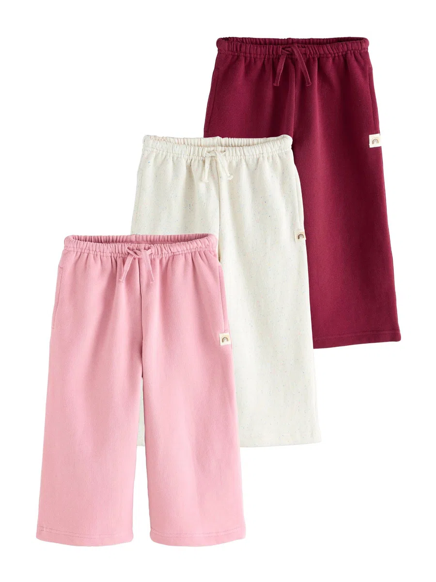 NEXT Mädchen Jogginghose mit weitem Bein, 3er-Pack