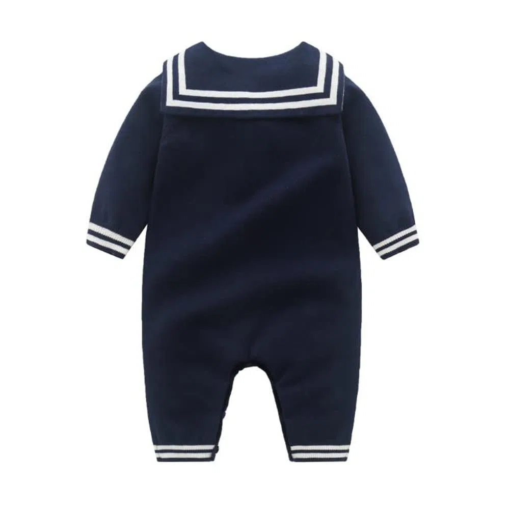 Mud Kingdom Boutique Baby Jungen Nautischer Pullover Strampler Streifen