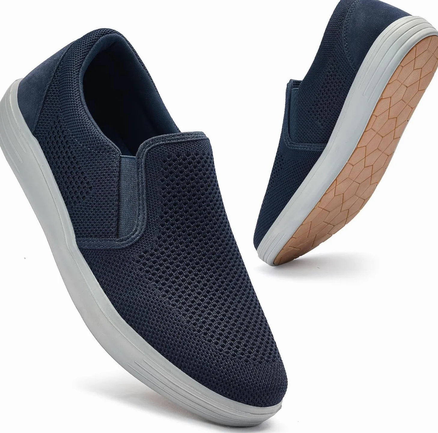 Puxowe Sneaker Herren Leicht Slip-Ins Herren Sneakers Atmungsaktiv Breite Freizeitschuhe für Walking Jogging
