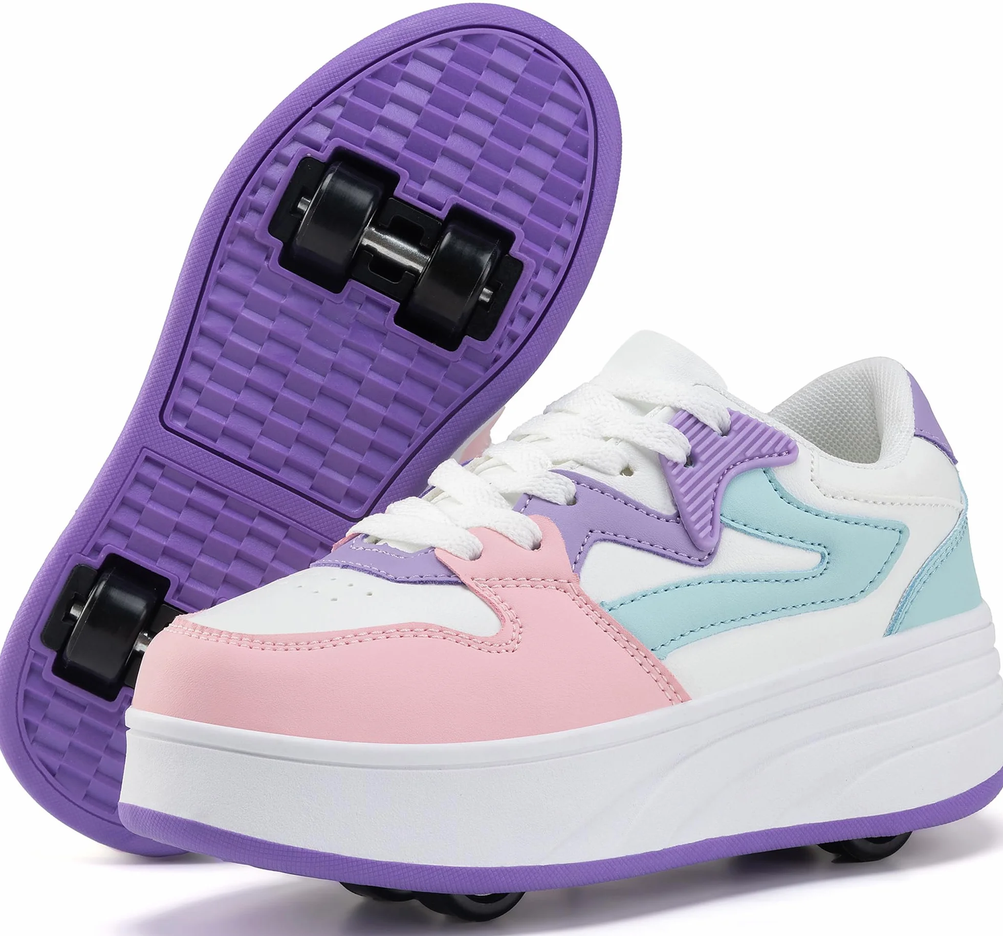 Rollschuhschuhe für Kinder Jungen Mädchen Sneakers mit abnehmbaren Rädern Sportschuh