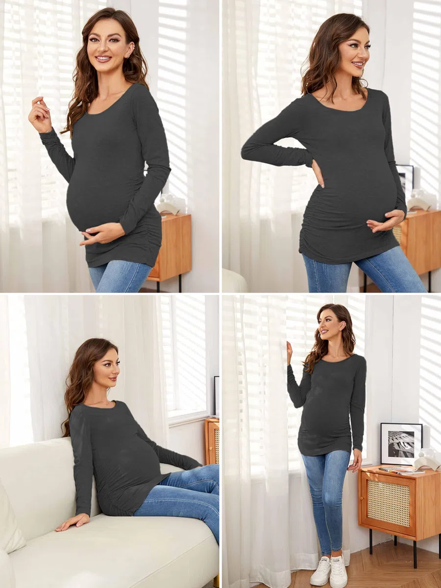 Damen Umstandsmode Lange ärmel 3er Pack Umstandsshirt