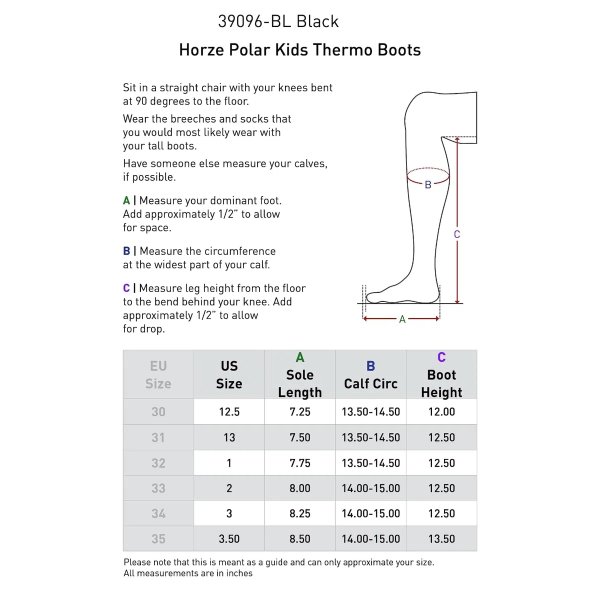 HORZE Kinder Thermo Reitstiefel Polar, Winterreitstiefel gefüttert, Thermo Reitschuhe Mädchen
