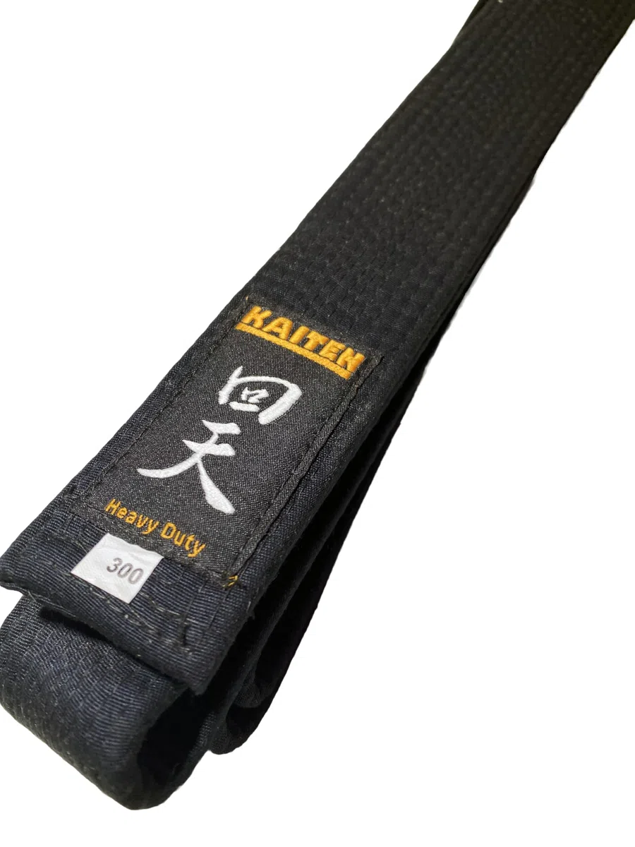 KAITEN Karategürtel Schwarz extra dick - 4,5 cm Breit - Schwarzgurt Baumwolle - Länge 275 bis 350 cm
