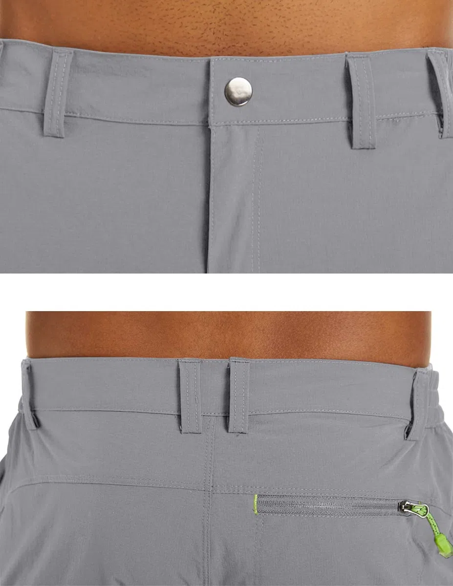 KEFITEVD Herren 3/4 Outdoor Hose Schnelltrocknend Viele Taschen Wanderhose Stretch Capri Radhose Leicht Atmungsaktiv Sommer Shorts