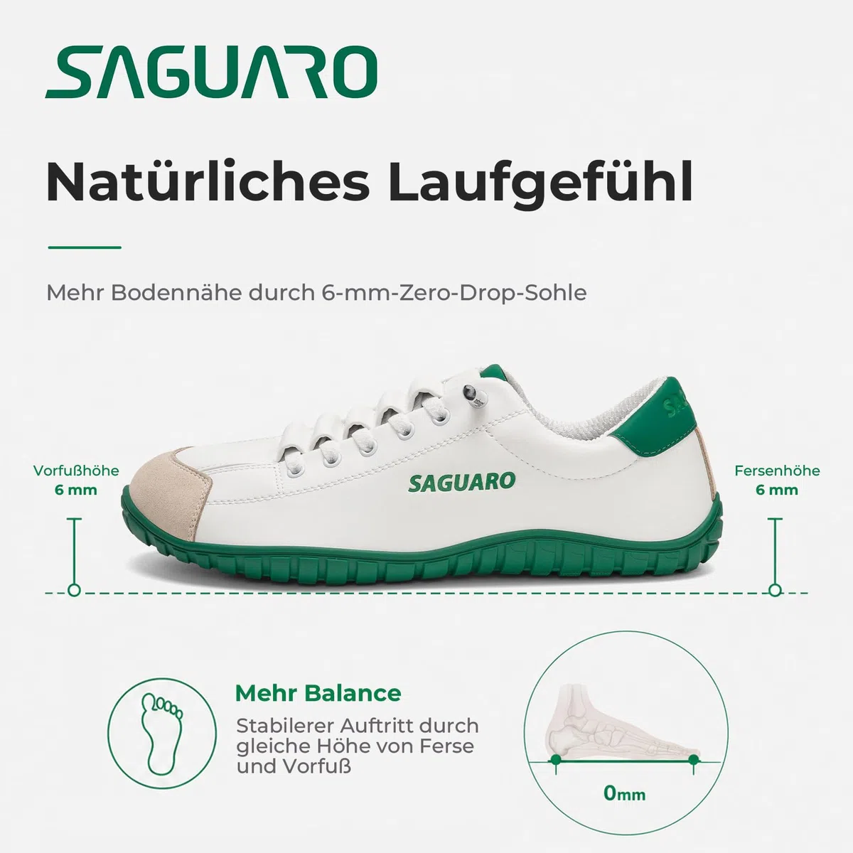 SAGUARO Unisex Barfußschuhe Breit Minimalistische Sneaker mit Zero Drop Sohle für Alltag, Arbeit, Freizeit und Reisen,Gr.36-48
