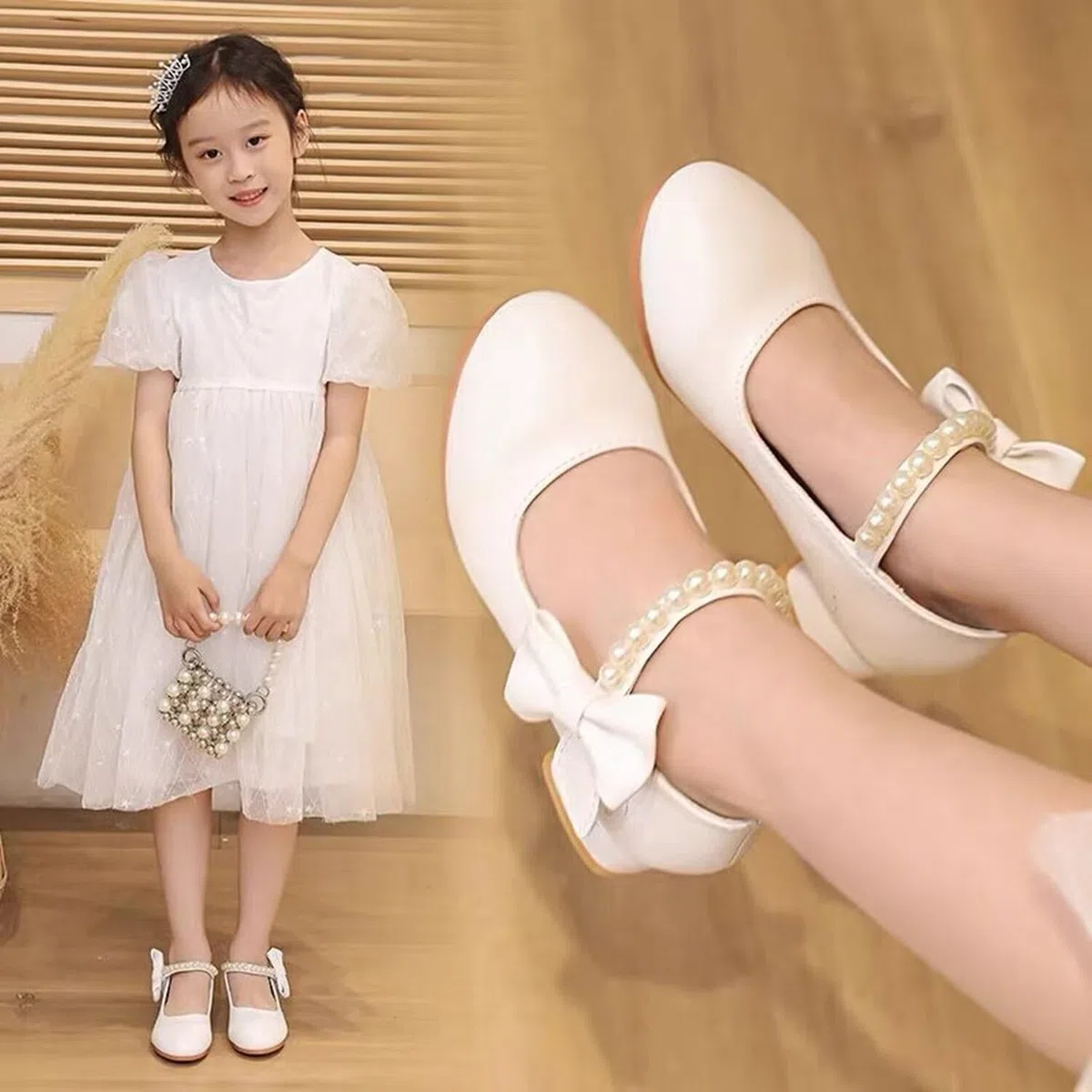 Mädchen Mary Jane Kleine Lederschuhe Mädchen Prinzessin Schuhe Festliche Tanzschuhe Modisch und Bequem