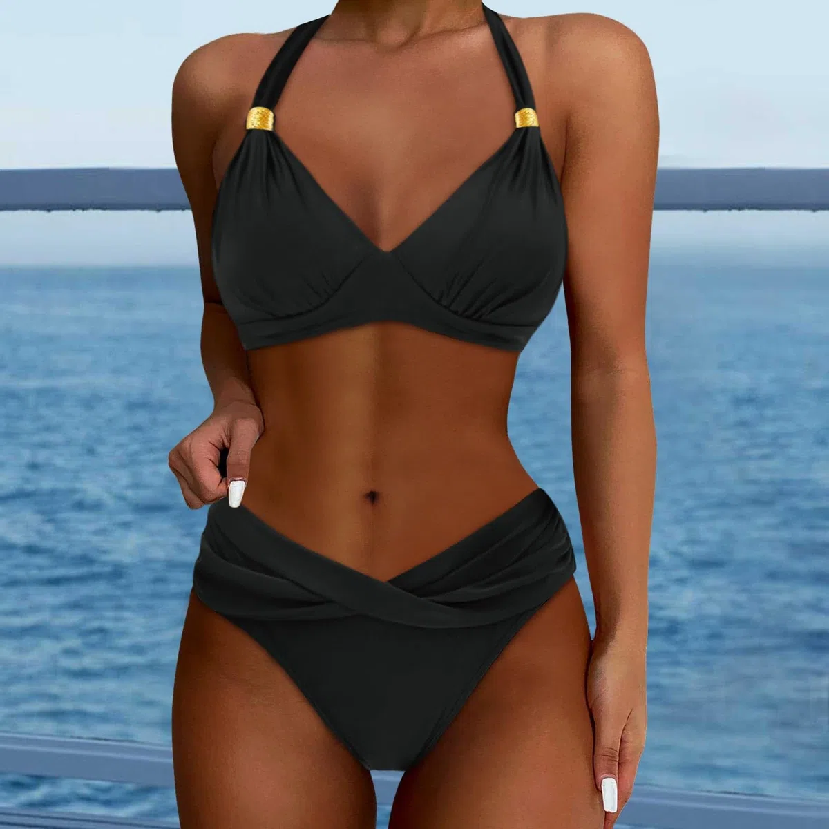Generisch Neon Weste Badeanzug Push Up Bikini Set Badeanzug Umstands Unterhemd