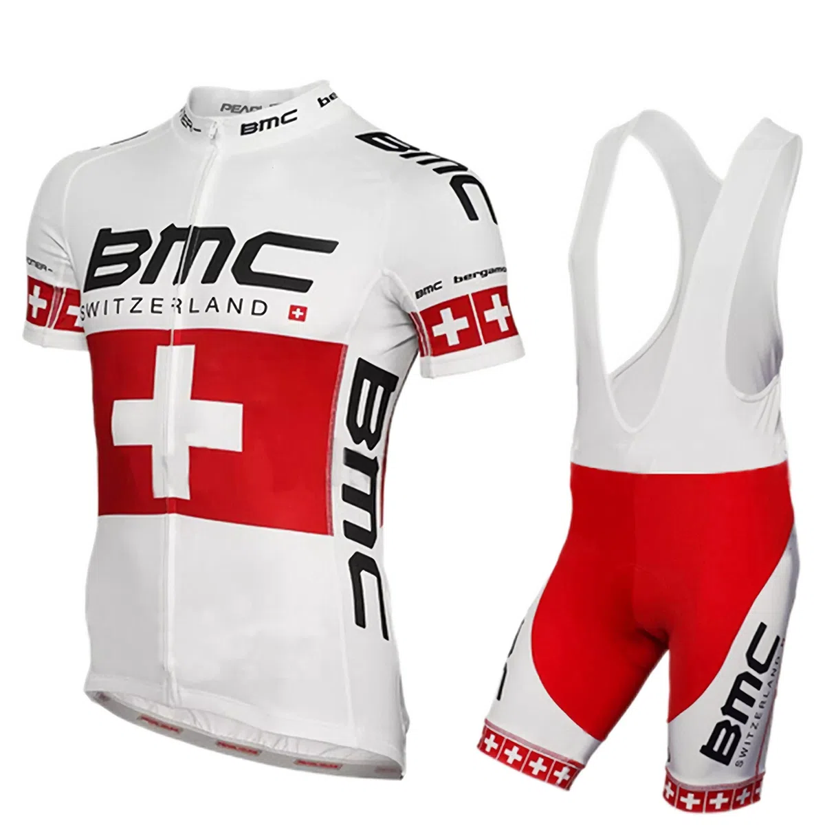 Herren Radtrikot Kurzarm-Set mit hohem Stretch, atmungsaktiv, reflektierend, UV-Schutz, 3 Rückentaschen