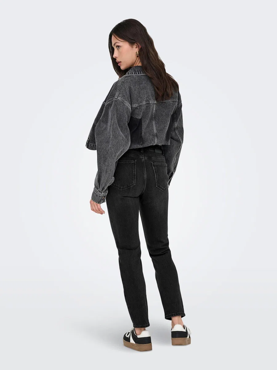 ONLY Female Straight-Fit Jeans ONLEMILY Hohe Taille Gerade geschnitten Knöchellang Jeans