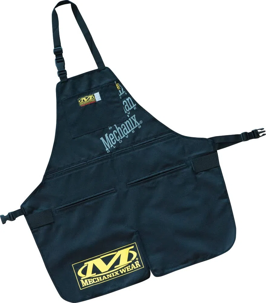 Mechanix Wear Ladenschürze, robuste Arbeitsschürze in Industriequalität, flüssigkeitsbeständig, mehrere Aufbewahrungstaschen, maschinenwaschbar, verstellbare Riemen, Einheitsgröße, Schwarz