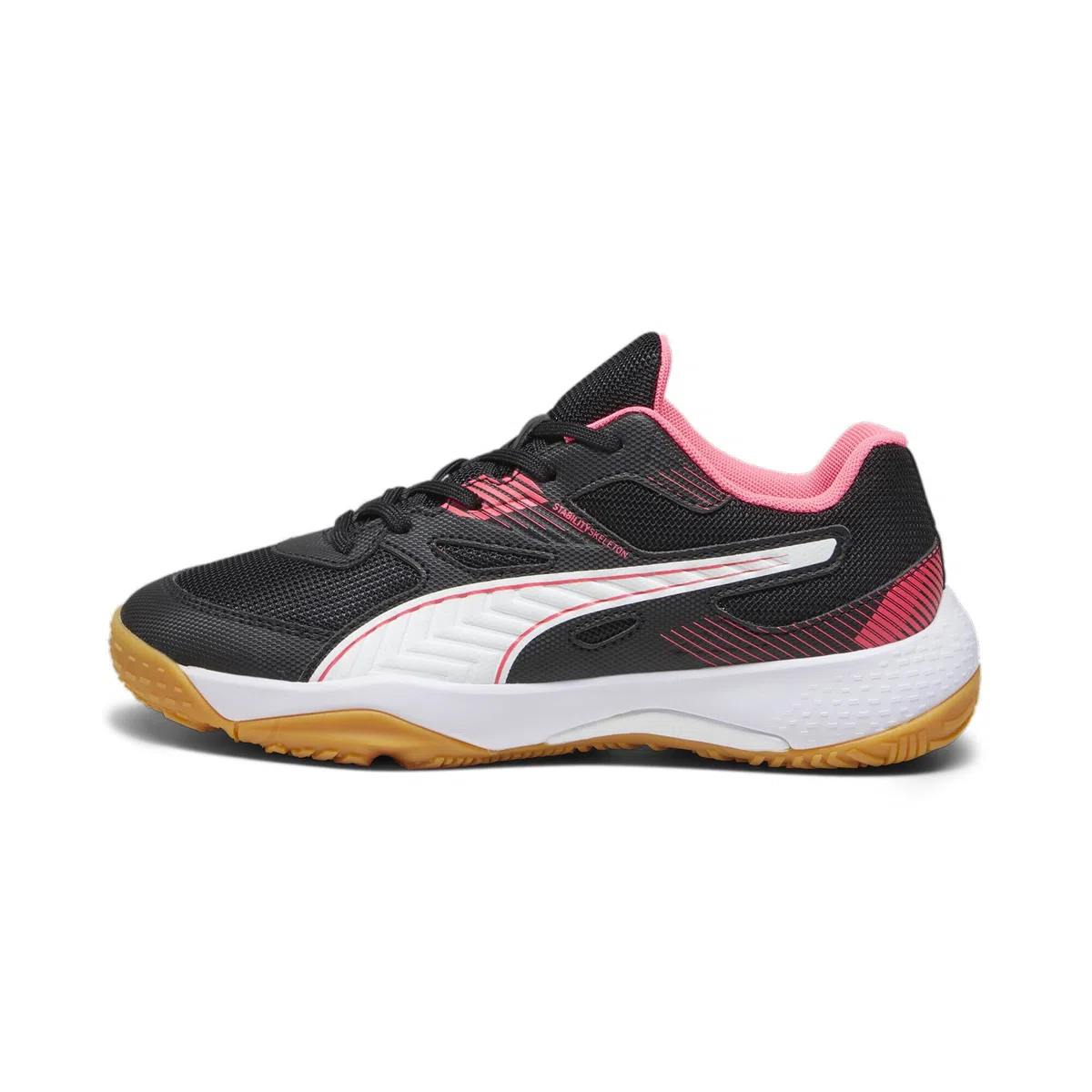PUMA Soloarflash JR II Unisex Kinder Sneaker Hallenschuhe Weiss/rot 106883 04