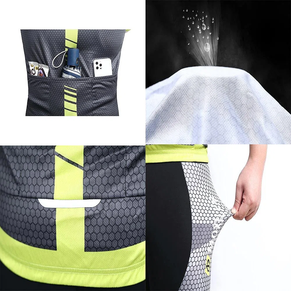 Moxilyn Herren Radsport Hemd Langarm Radtrikot Jersey Jacke + 9D gefütterte Hose Winddicht Atmungsaktiv Schweißabsorbierend Schnell Trocknend