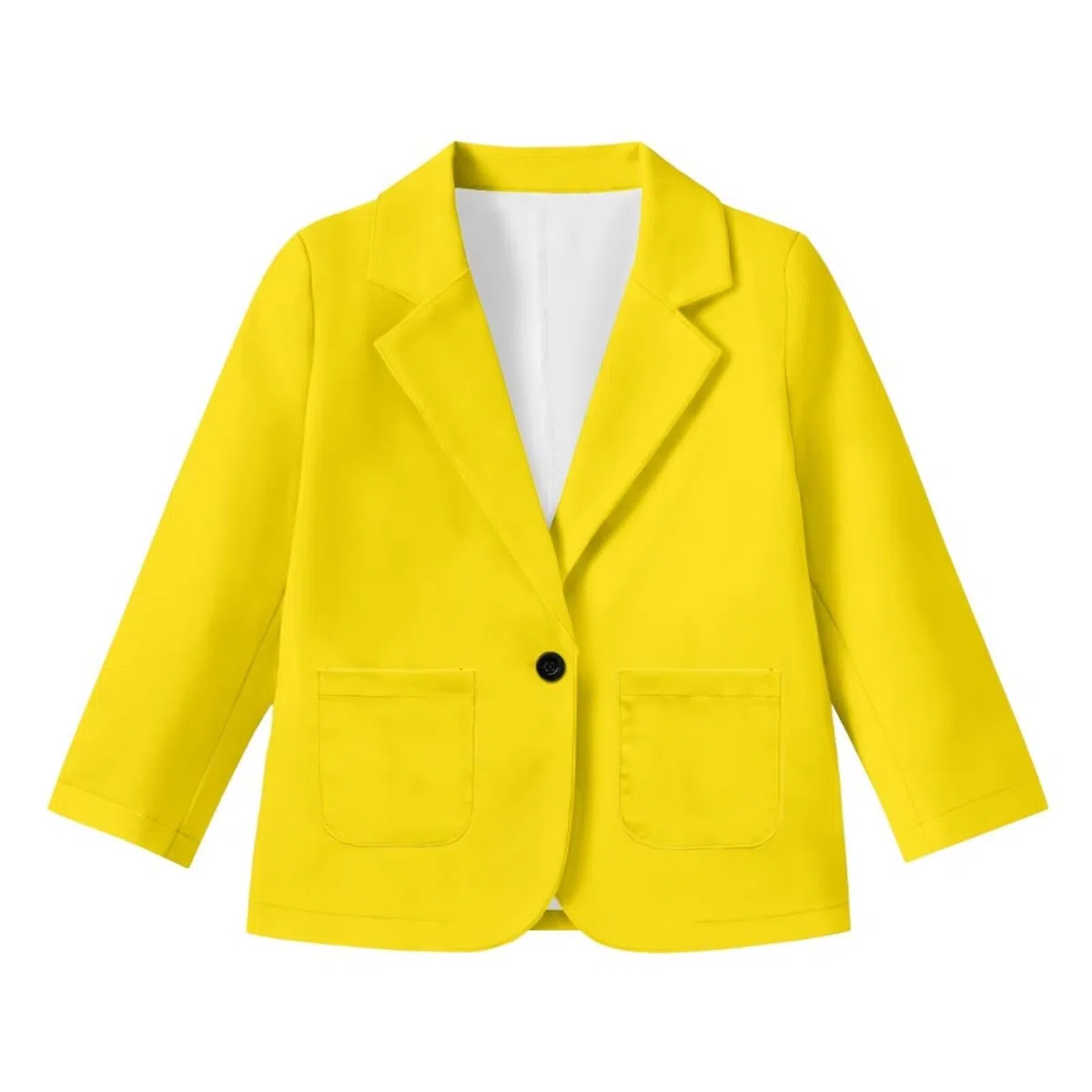 Langärmeliger Blazer für Mädchen, lässiger Ein-Knopf-Blazer, normale Passform, offene Vorderseite, Anzugjacke mit Tasche