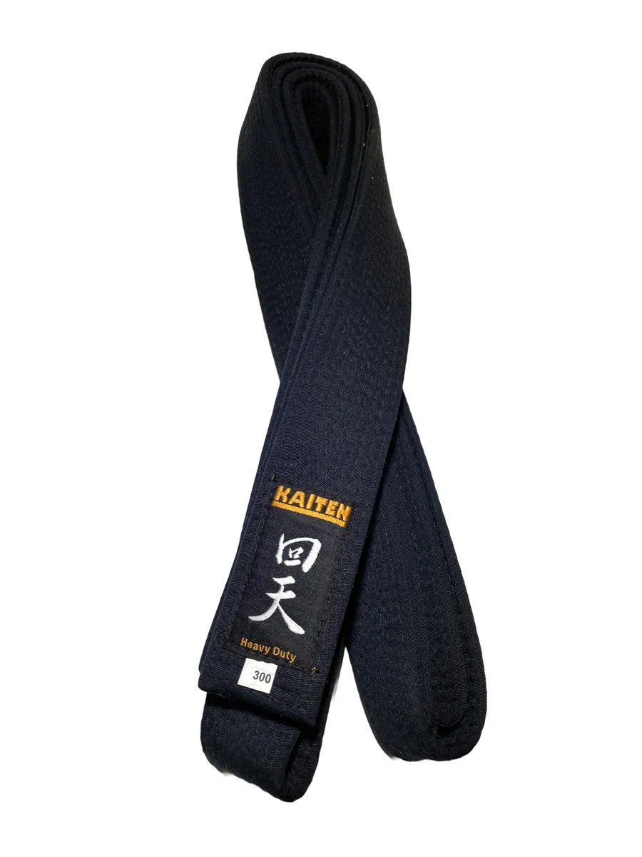 KAITEN Karategürtel Schwarz extra dick - 4,5 cm Breit - Schwarzgurt Baumwolle - Länge 275 bis 350 cm