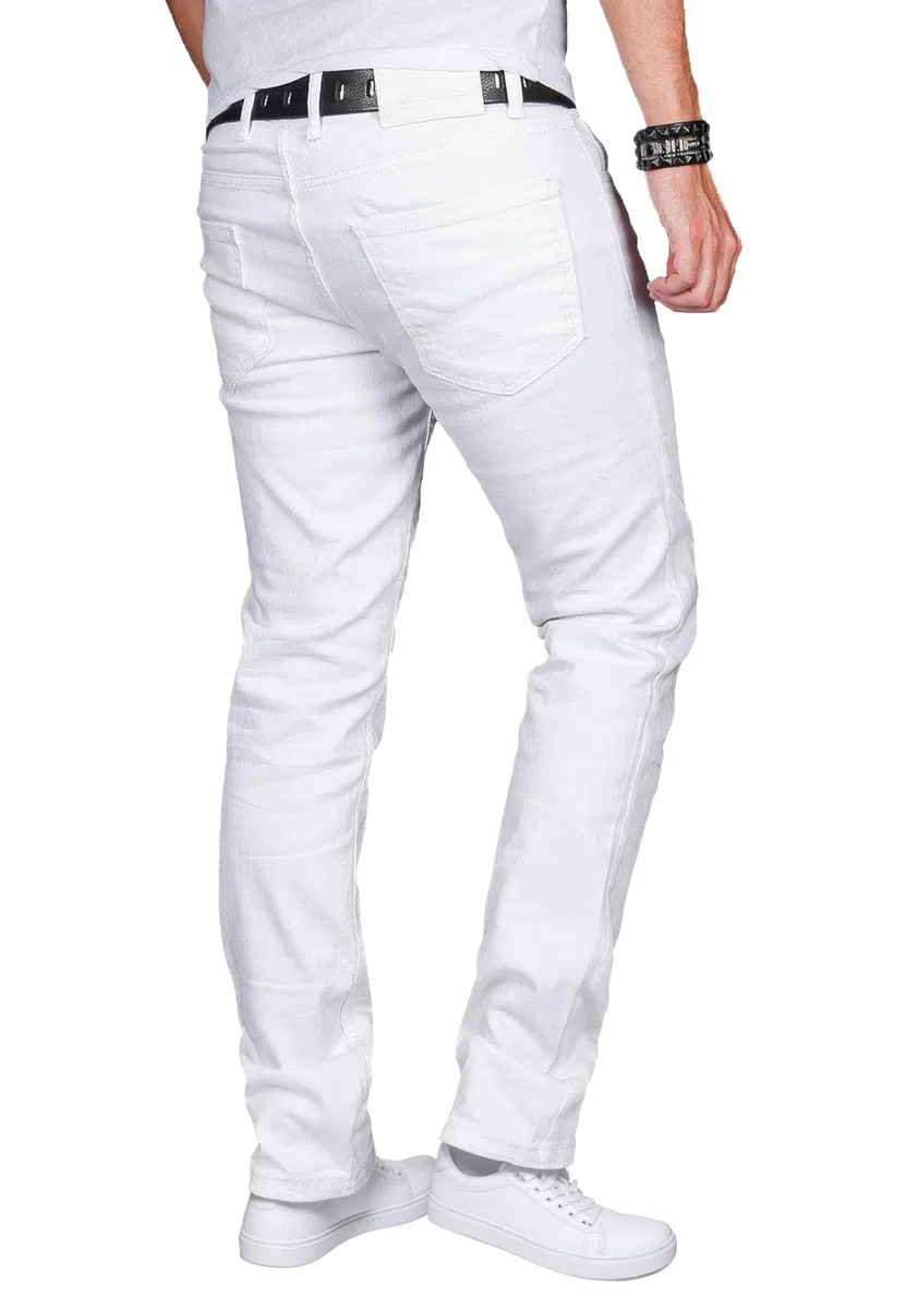 ALESSANDRO SALVARINI Herren Slim Fit Jeans Hose Denim Stretch-Jeans Jeanshose Washed