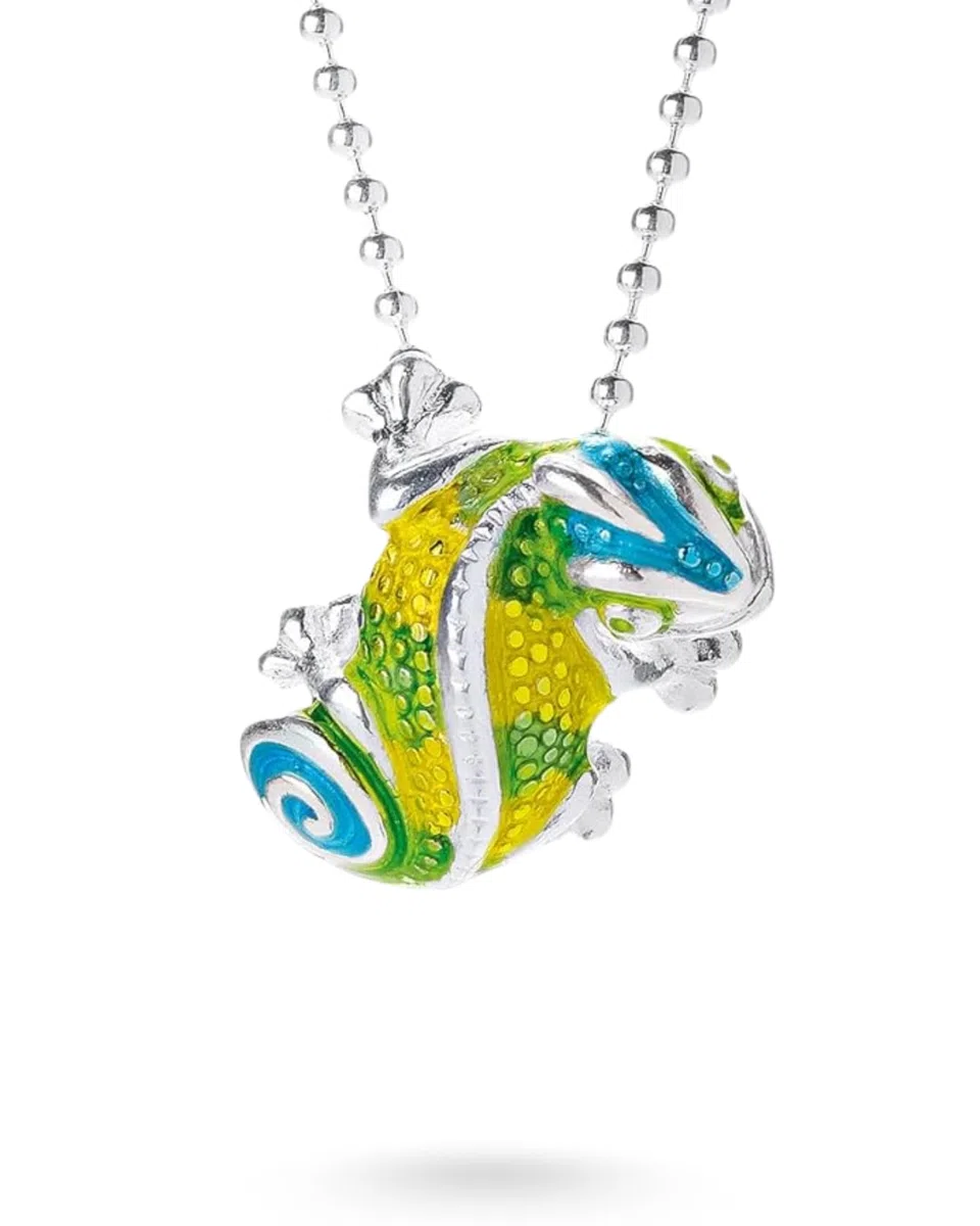 Heartbreaker Chamäleon Anhänger I Edler Kettenanhänger aus 925 Sterling Silber I Nickelfreier Silber-Anhänger mit Brandlack veredelt I In Goldschmiedequalität gefertigt I LD CH 31