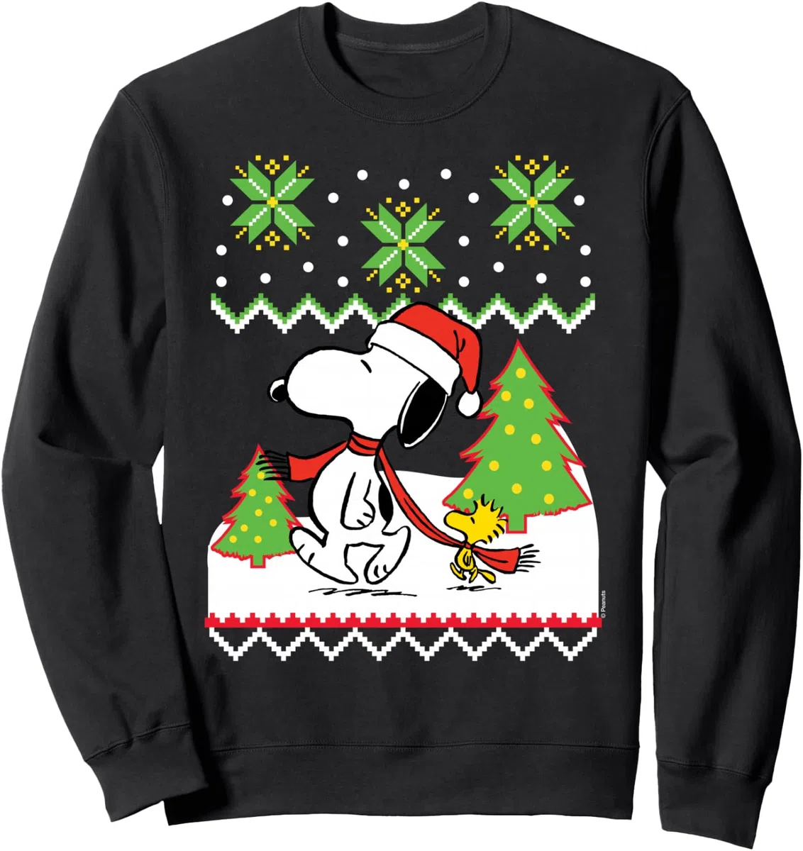Peanuts Santa Snow Snoopy und Woodstock Sweatshirt