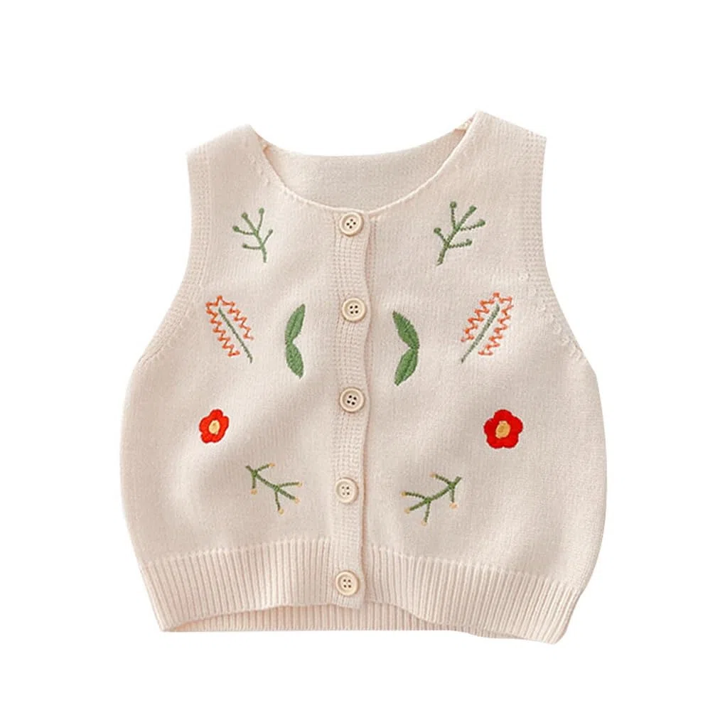 3 Monate-6Jahre Baby Mädchen Ärmellose Weste Strickjacke 68/74/80/86/92 weich Ärmellose Pullunder Strickweste mit Knopfverschluss Frühling Herbst 98/104/116/120