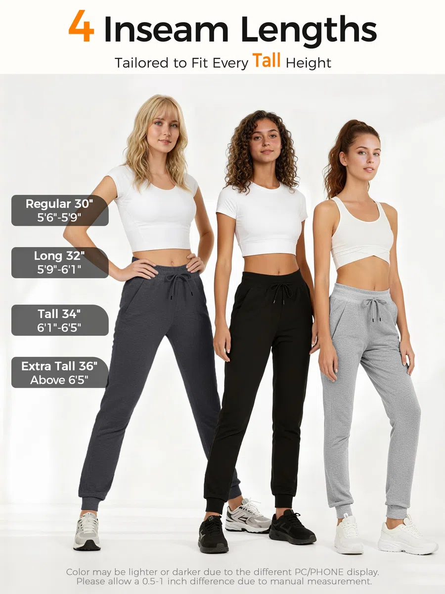 Sevego Jogginghose Damen Sporthose Baumwolle High Waist Trainingshose Loose Fit Lang Sweathose mit Taschen