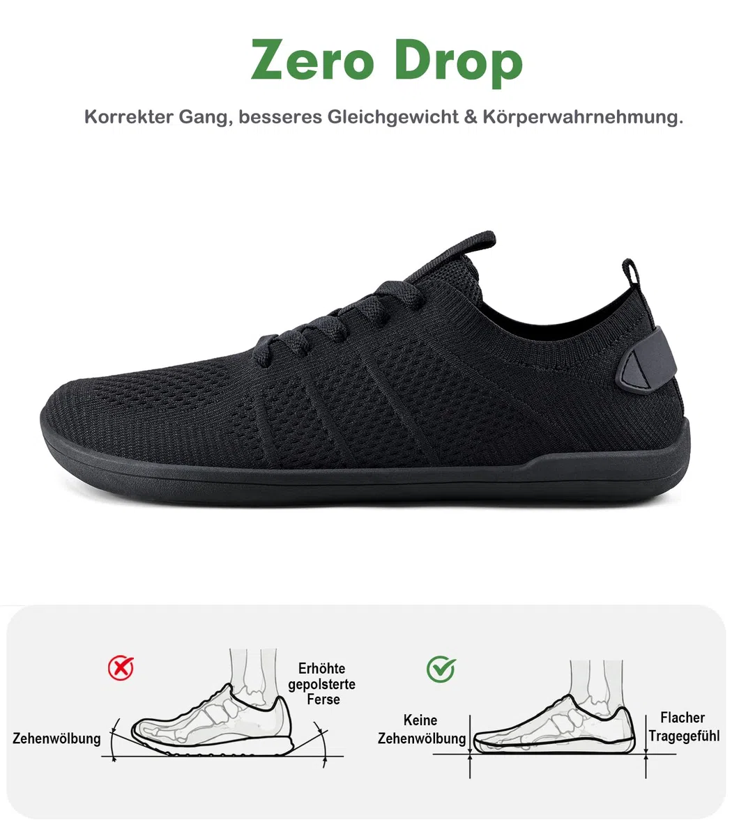 IceUnicorn Breite Barfuss Schuhe Damen Barfußschuhe Leichte Zero-Drop Atmungsaktiv Unisex Herren Minimalistische Outdoor