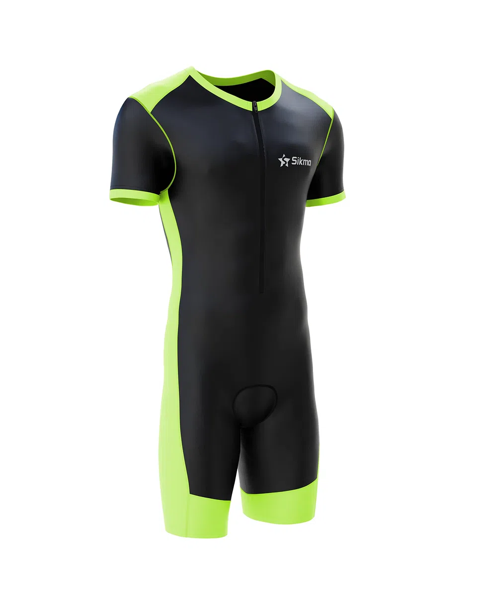Sikma Mens Cycling Skinsuit Padded One Piece Trisuit Bike Top Short