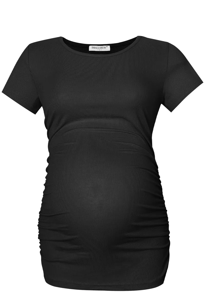 Smallshow 3er Pack Umstandsshirt Kurzarm Umstandsmode Sommer Umstands Tshirt