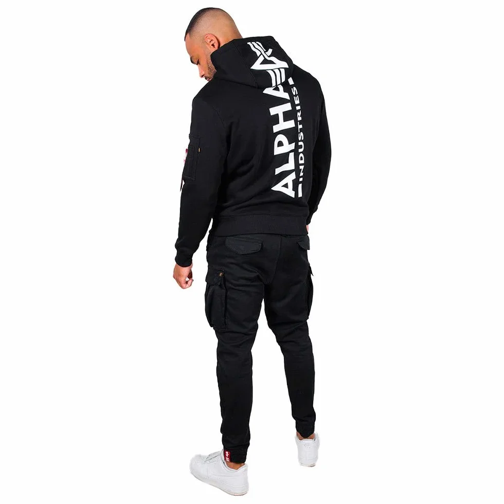 Alpha Industries Back Print Hoodie Vintage Männer Kapuzenpullover weiß Streetwear