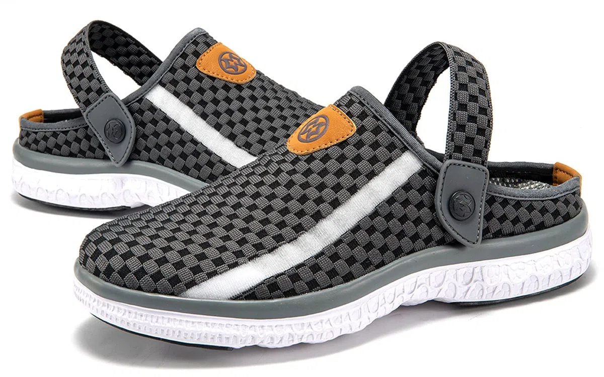 Sisttke Clogs Hausschuhe Herren Damen Pantoletten Gartenschuhe Sommer | Atmungsaktiv, Rutschfest, Bequeme, Leicht, Mesh-Obermaterial, Verstellbarer Fersenriemen