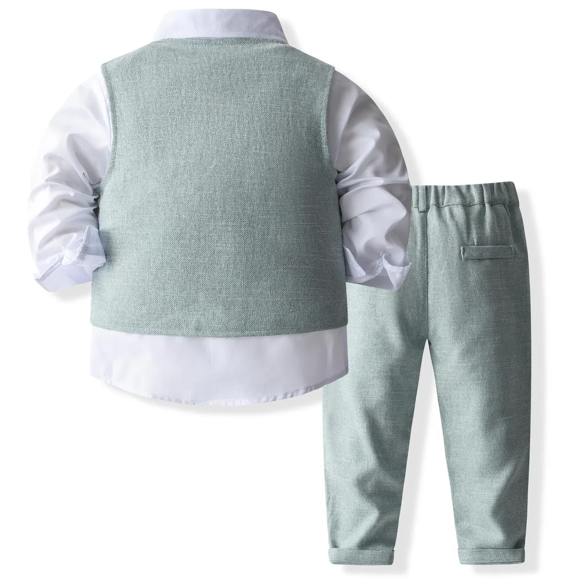 Formal Suit Set Baby Boy Toddler Gentleman Outfit Vest Suits with Bow Tie Dress Shirt Pant Boys Wedding Outfits