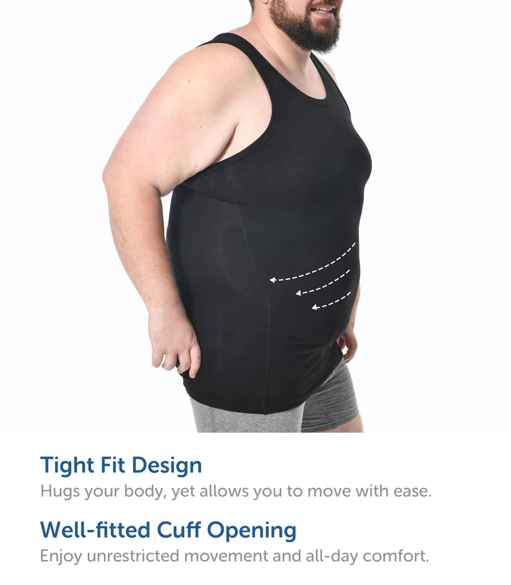 Comfneat Herren 4-Pack Big & Tall Elastisch Tank Tops 3XL-7XL Unterhemden | Bauwolle Elasthan, Ärmellose
