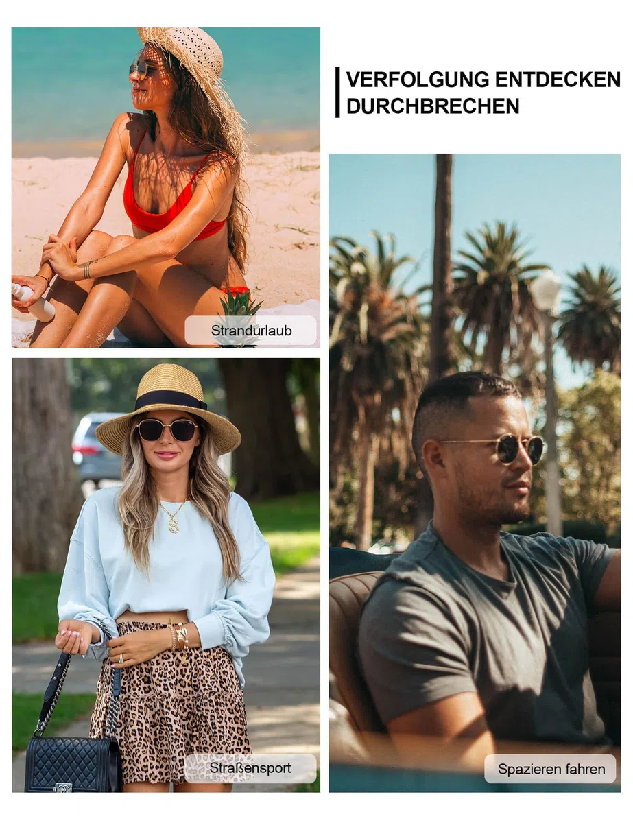 HENGOSEN Sonnenbrille Herren Rund Sunglasses-Men: Polarisiert Runde Sonnenbrille Retro Metallrahmen Sonnenbrille Herren Damen