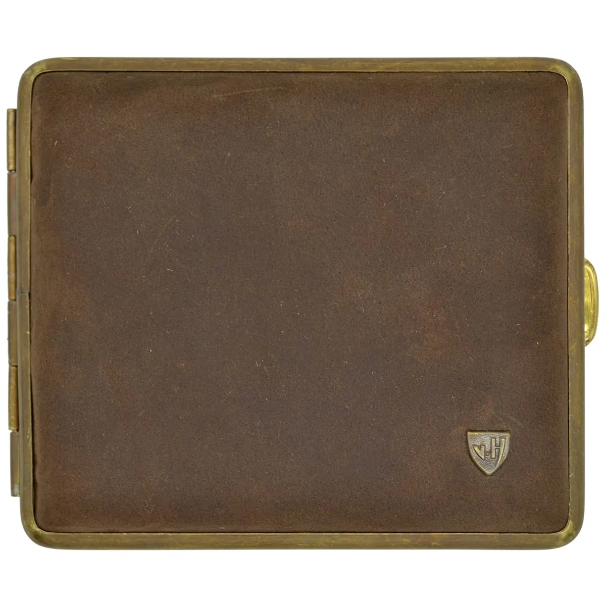 Zigarettenetui Echtleder, Handmade in Germany, Wildes Rind Dunkelbraun, 85mm - Etui, Zigarettenbox