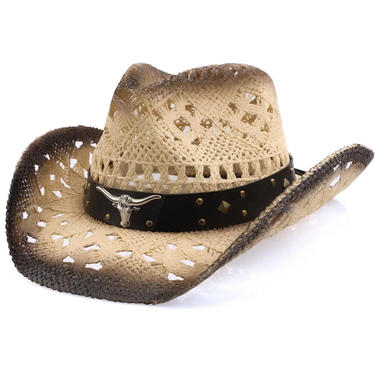 Cowboyhut, Cowgirl-Hut, Cowboyhut für Damen/Herren, formbare Krempe, Cowboyhut für Damen
