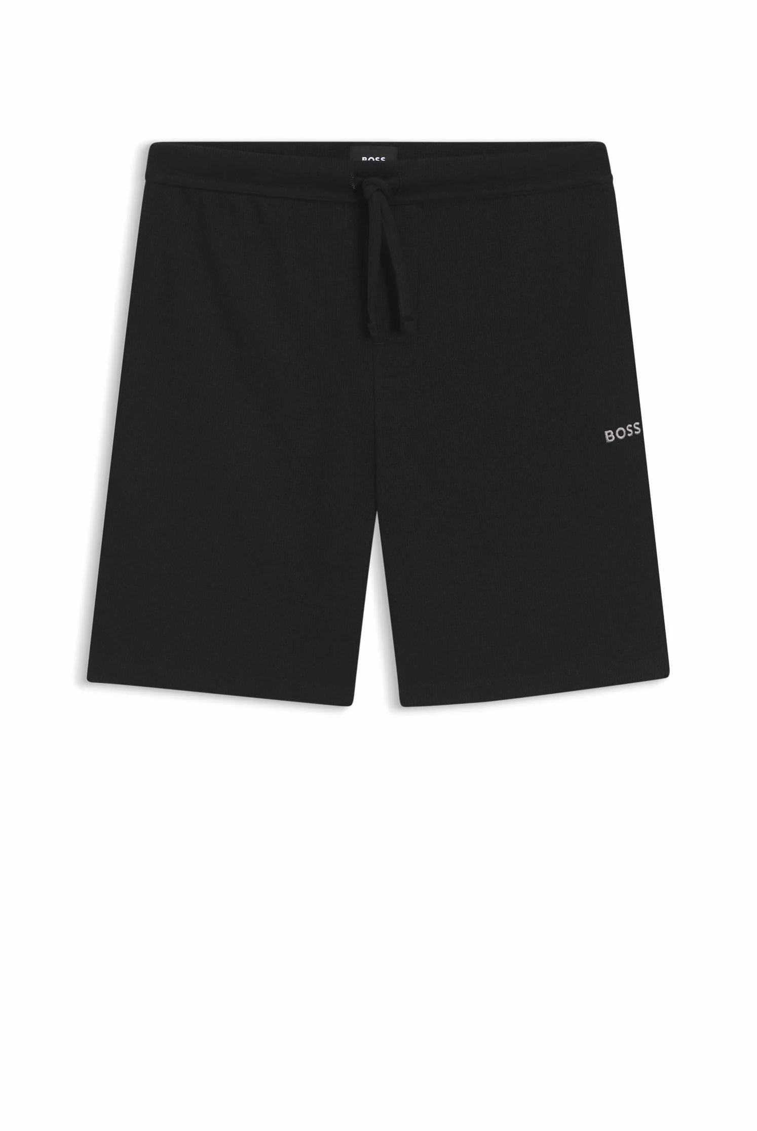 BOSS Herren Waffle Shorts Pyjama-Shorts aus Baumwoll-Mix mit Logo-Stickerei