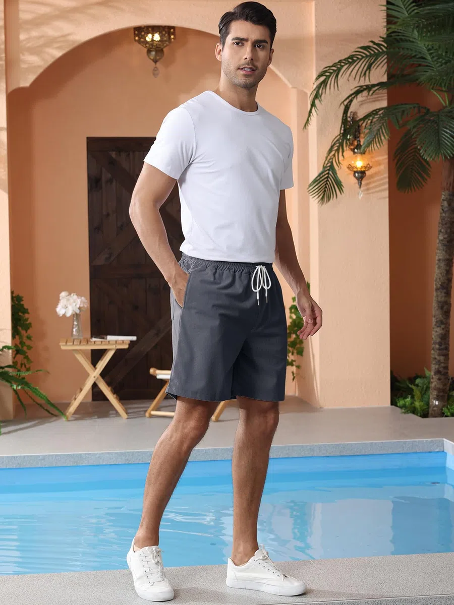 Decorie Kurze Hose Herren Sommer Shorts Herren Baumwolle Corduroy Cargo Shorts Stretch Elastischem Bund Mit Taschen
