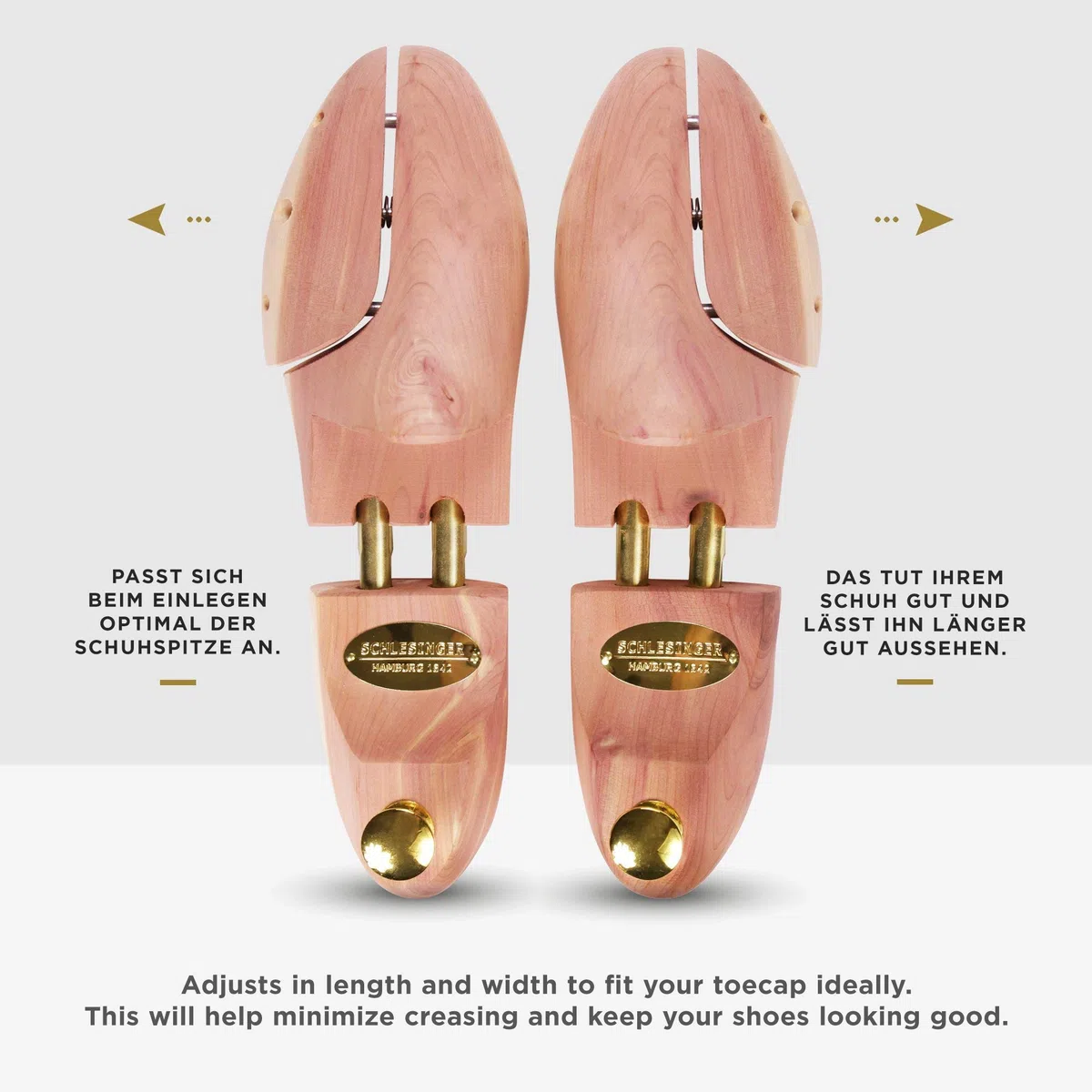 Schlesinger - TESTSIEGER - Premium Herren Schuhspanner aus edlem Zedernholz für eine optimale Schuhpflege - Modell Kaiser - Inklusive Gratis Schuhpflege E-Book