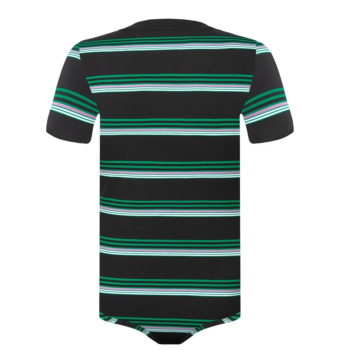 Landofgenie Herren Bodysuit Strampler Einteilige Für Männer Body Polo Shirt Pyjamas Press Botton Streifen Baumwolle Onesie Unterwäsche
