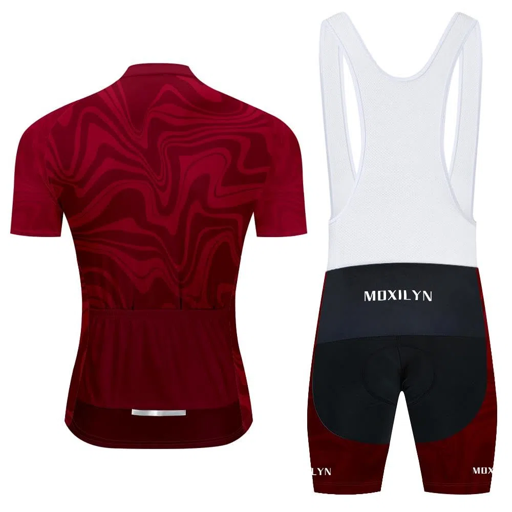 Moxilyn Fahrradtrikot Kurzarm Set für Herren Radtrikot T Shirt Radsport Set Fahrrad Trikot +Radhose mit 20D Gel Fahrradbekleidung