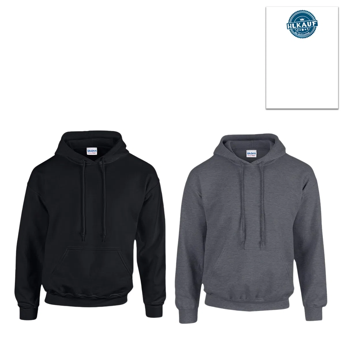 Gildan 2er Herren Kapuzenpullover Heavy Blend Set Hoodie Sweat M L XL 2XL 3XL 4XL 5XL in verschiedenen Farbsets & HLKauf-Block