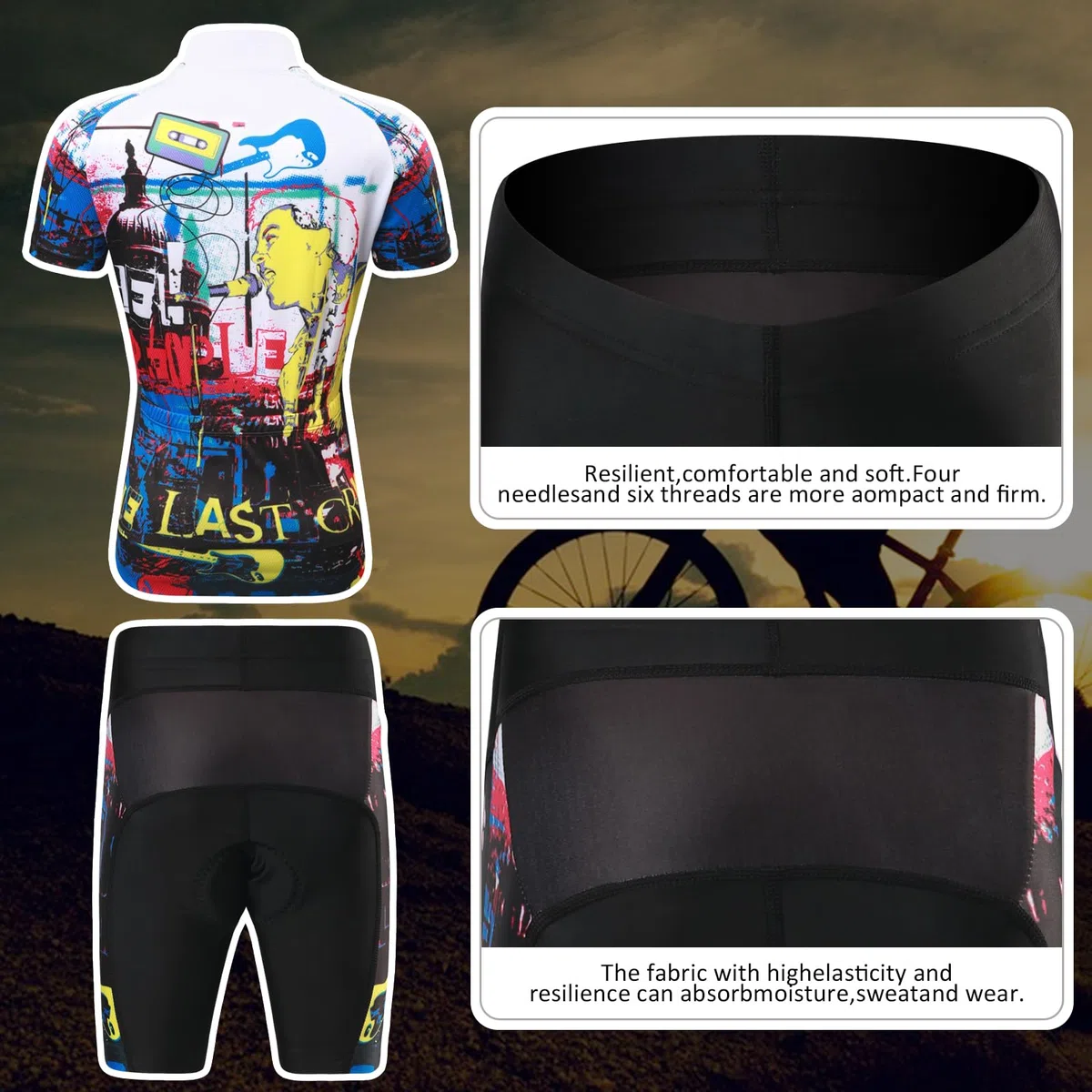 Jungen Radtrikot Set Kinder Mädchen Fahrrad Anzug Unisex Kurzarm Trikot+Radhose mit 3D Sitzpolster Atmungsaktiv Radsport Bekleidung