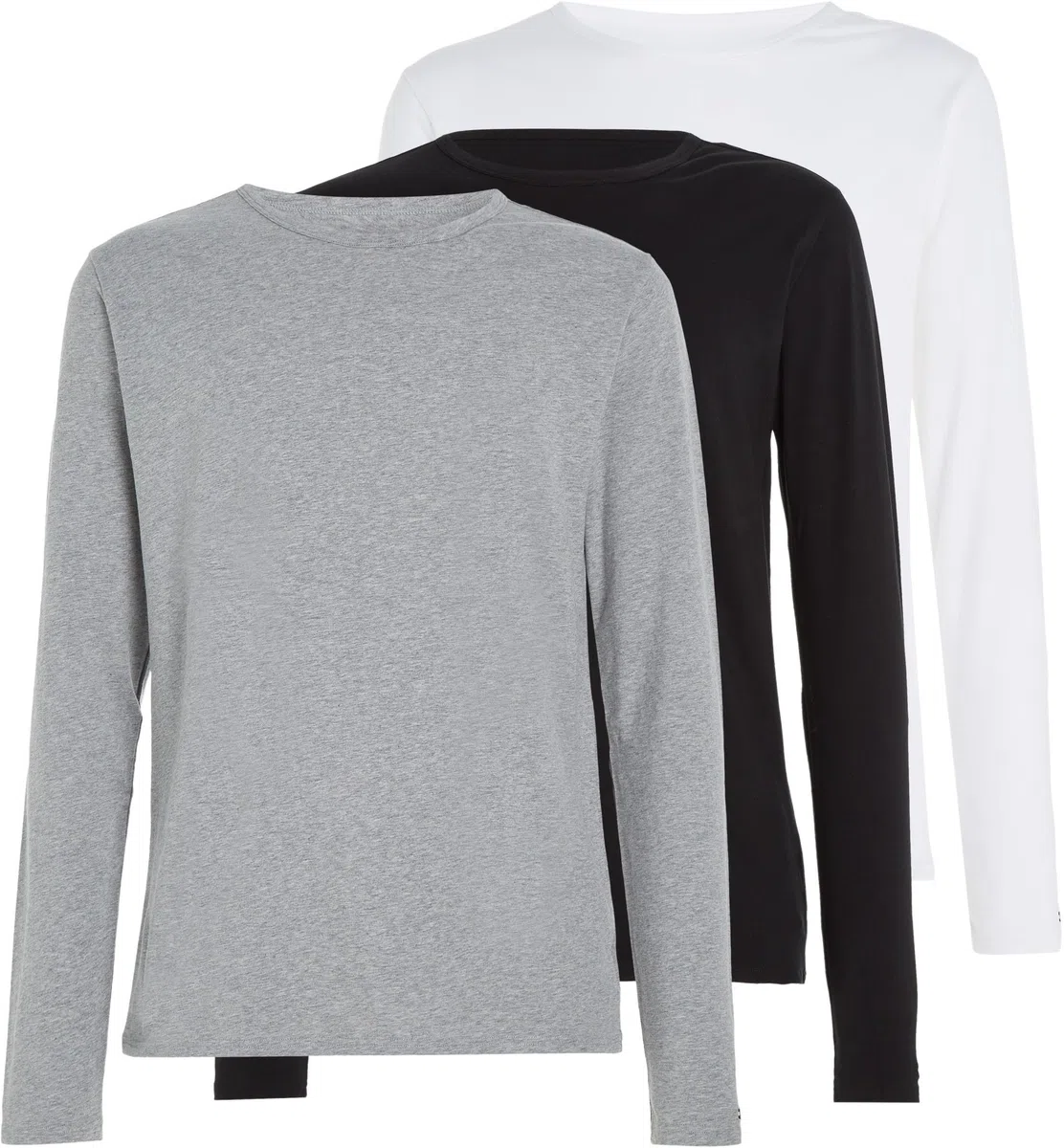 Tommy Hilfiger Herren 3er Pack Langarmshirts mit Rundhalsausschnitt