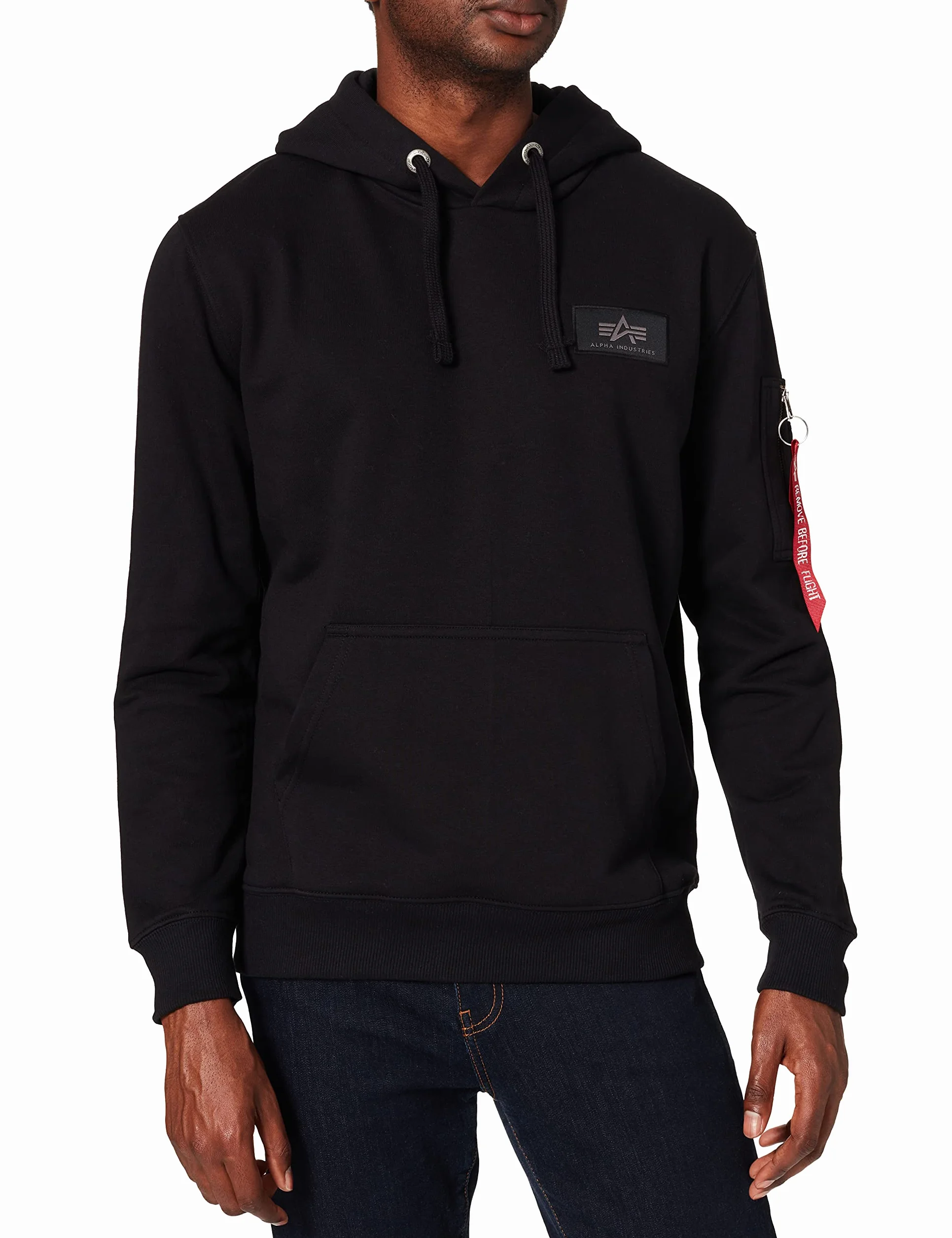 Alpha Industries Back Print Hoodie Vintage Männer Kapuzenpullover weiß Streetwear