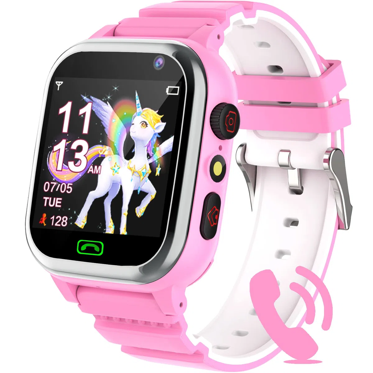 Smartwatch Kinder Telefon für Mädchen Jungen mit Anruf, SOS, 26 Spiele, SchrittzäHler, Musik, Kamera, Wecker, Schulmodus,Smartwatch Geschenke für Kinder Rose