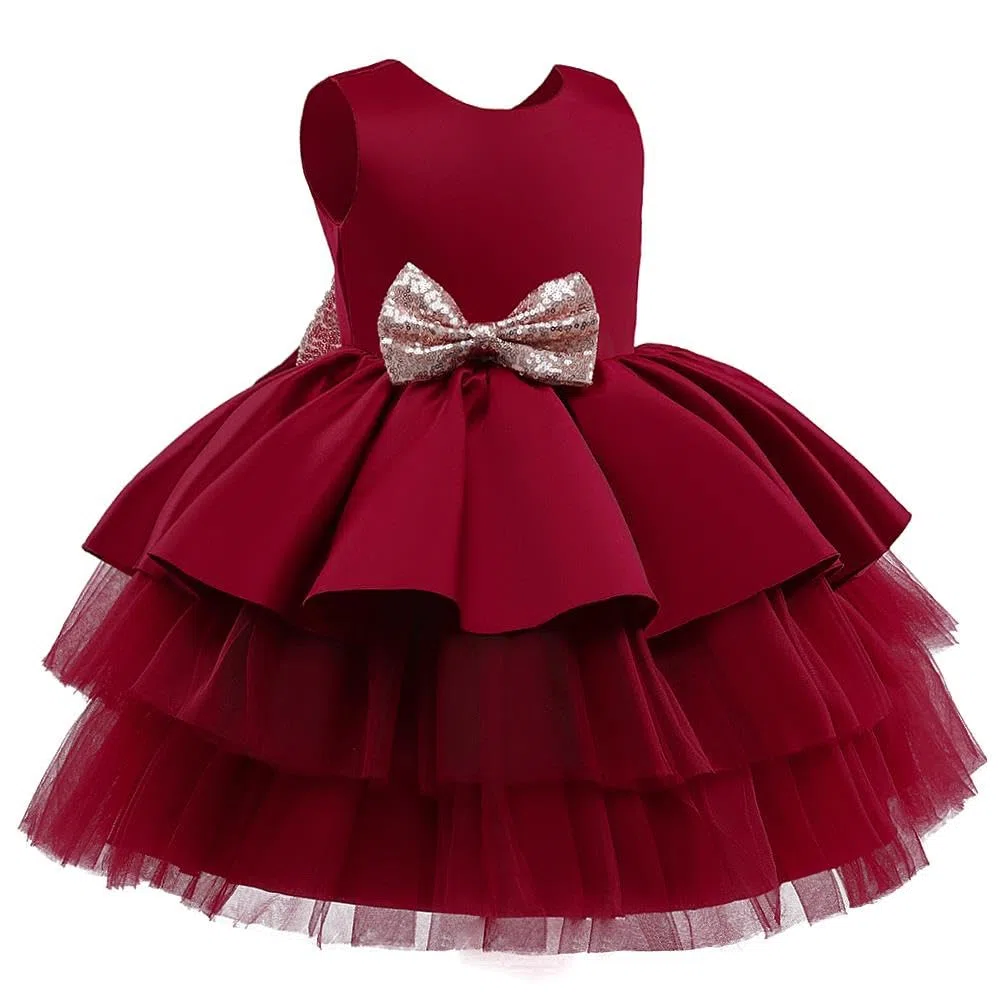Lito Angels Elegantes Kleid Hochzeit Blumenmädchen Ballkleid Tüllkleid Taufkleid mit Stirnband für Baby und Kleinkind Mädchen