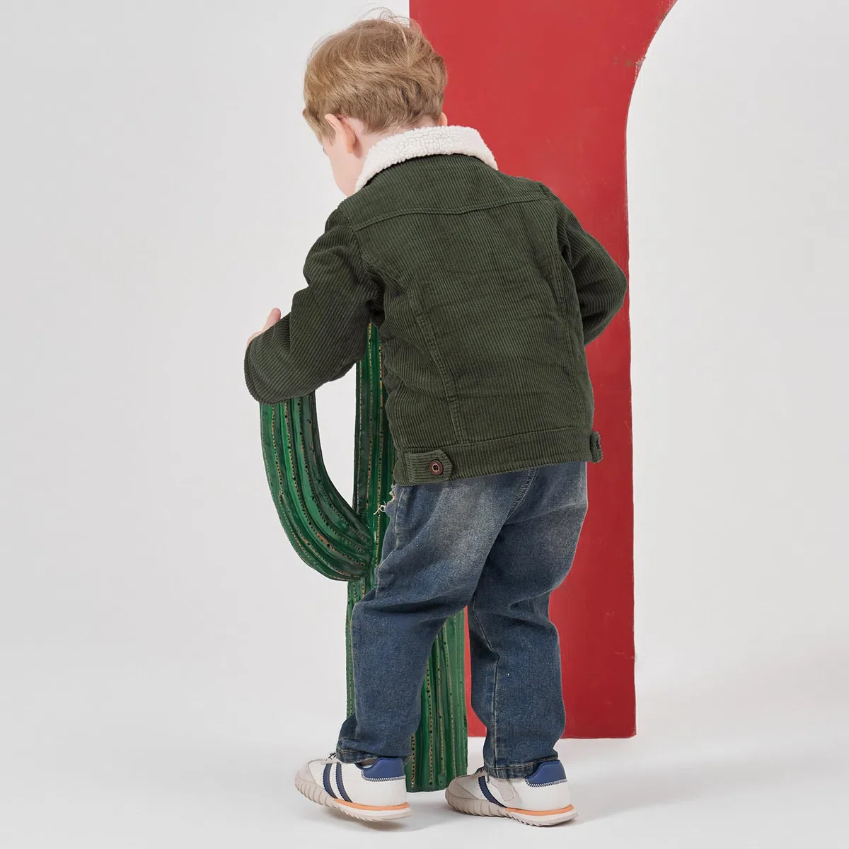 Volunboy Baby Jungen Cordjacke mit Sherpa-Innenfutter, Fleece Gefüttert Gepolsterte Corduroy Winterjacke