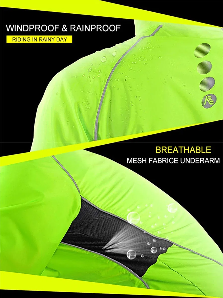 NUCKILY Herren Fahrradjacke Leichte Anti-UV Jersey Winddicht Wasserabweisend Mantel Laufen Windbreaker Regenmantel Outdoor Sportbekleidung