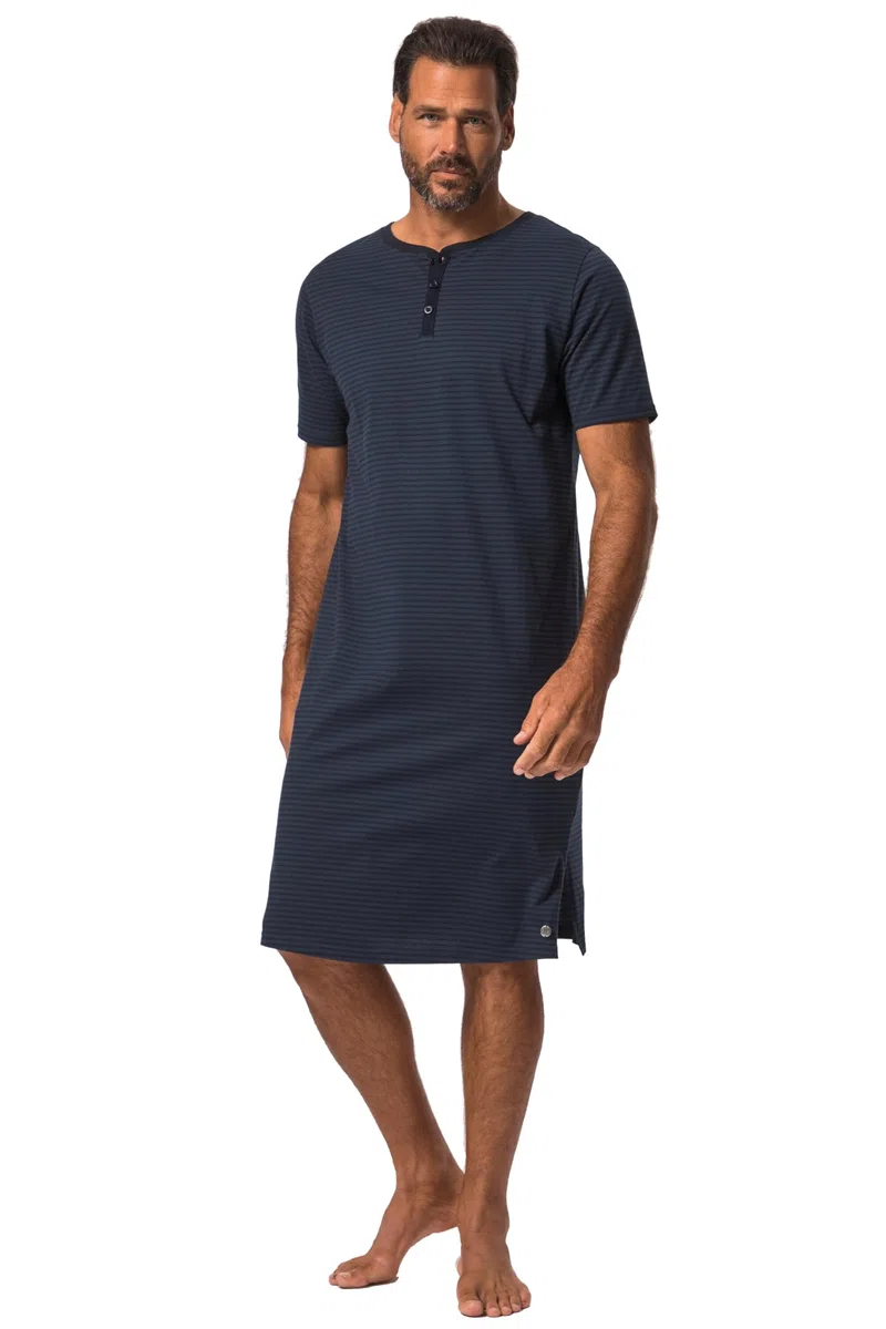 JP 1880 Herren große Größen Übergrößen Menswear L-8XL Nachthemd, Henley, Ringel 826709