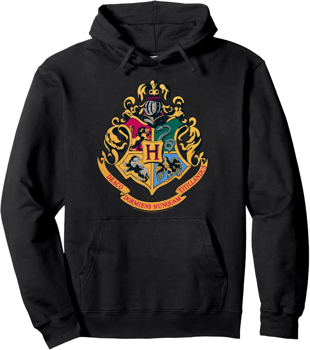 Harry Potter Hogwarts Crest Gold , Mit Kapuze, Pullover Hoodie, Langarm