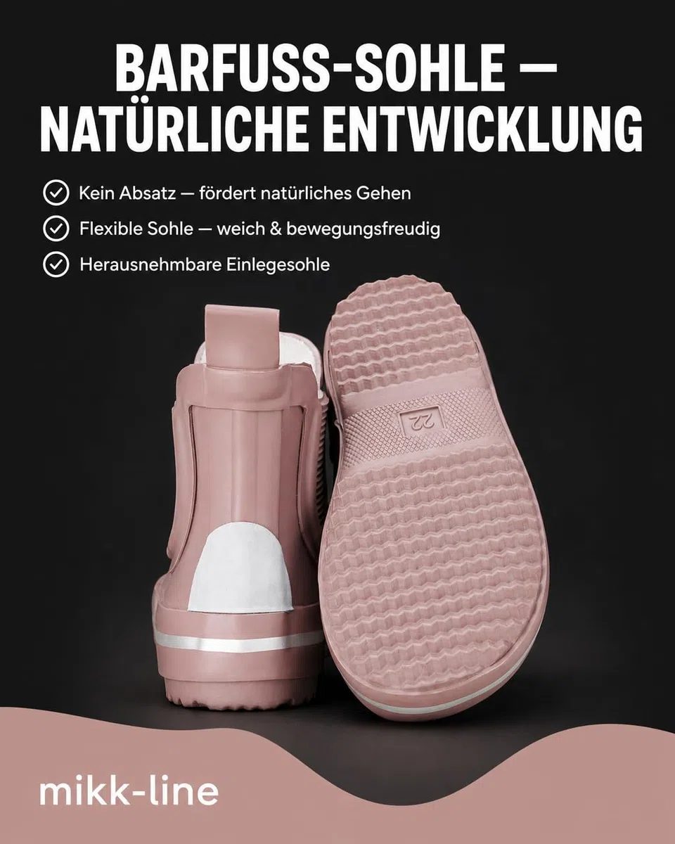 Mikk-line Kurze Gummistiefel Kinder | Barfuß Gummistiefel Kinder | Wetterfeste Slip-On Regenstiefel | Knöchelhohe wasserdichte Outdoor-Schuhe mit rutschfester Sohle